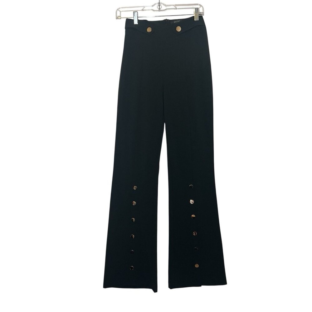 Entry Women’s Dress Pants Small Black Flare Zipper Stretch - Picture 1 of 10
